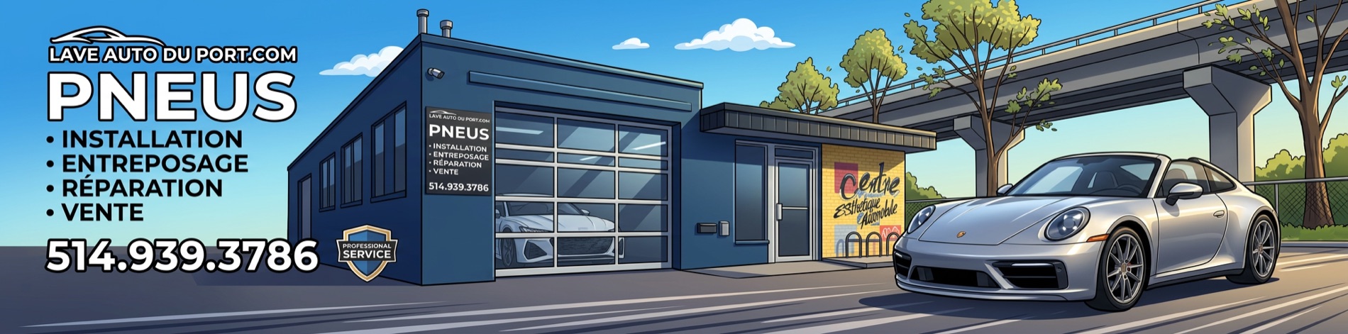 Lave Auto Du Port — Pneus : installation, entreposage, réparation, vente · 514.939.3786